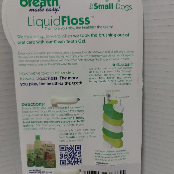Tropiclean Fresh Breath Liquid Floss + Trifloss Ball for small dogs - 118 ml - Picture 2 of 2